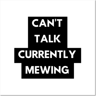 CAN'T  TALK CURRENTLY  MEWING tiktok design shirt Posters and Art